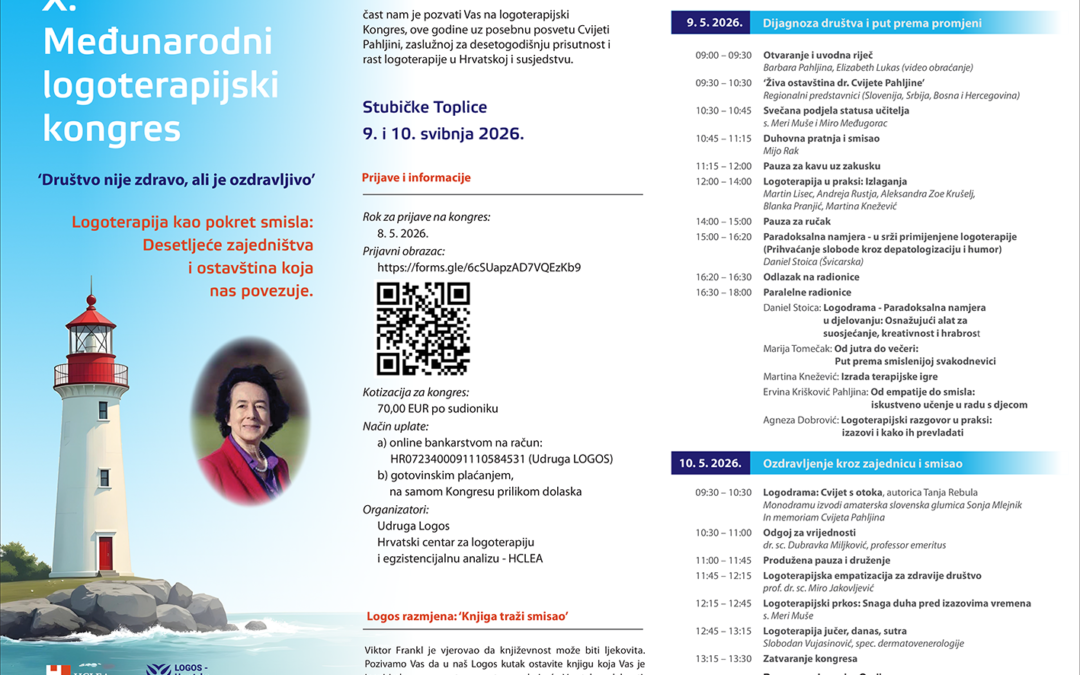 Najava logoterapijskog kongresa (9. i 10. 5. 2026.)